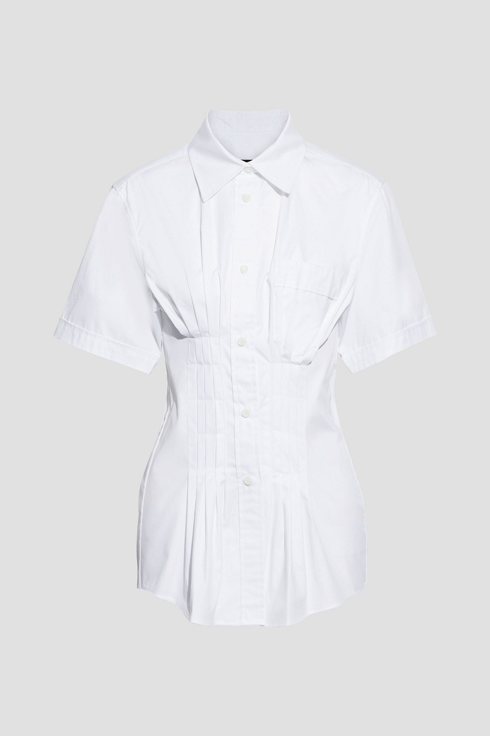 isabel marant - gramy pleated cotton-poplin shirt - white - fr 36