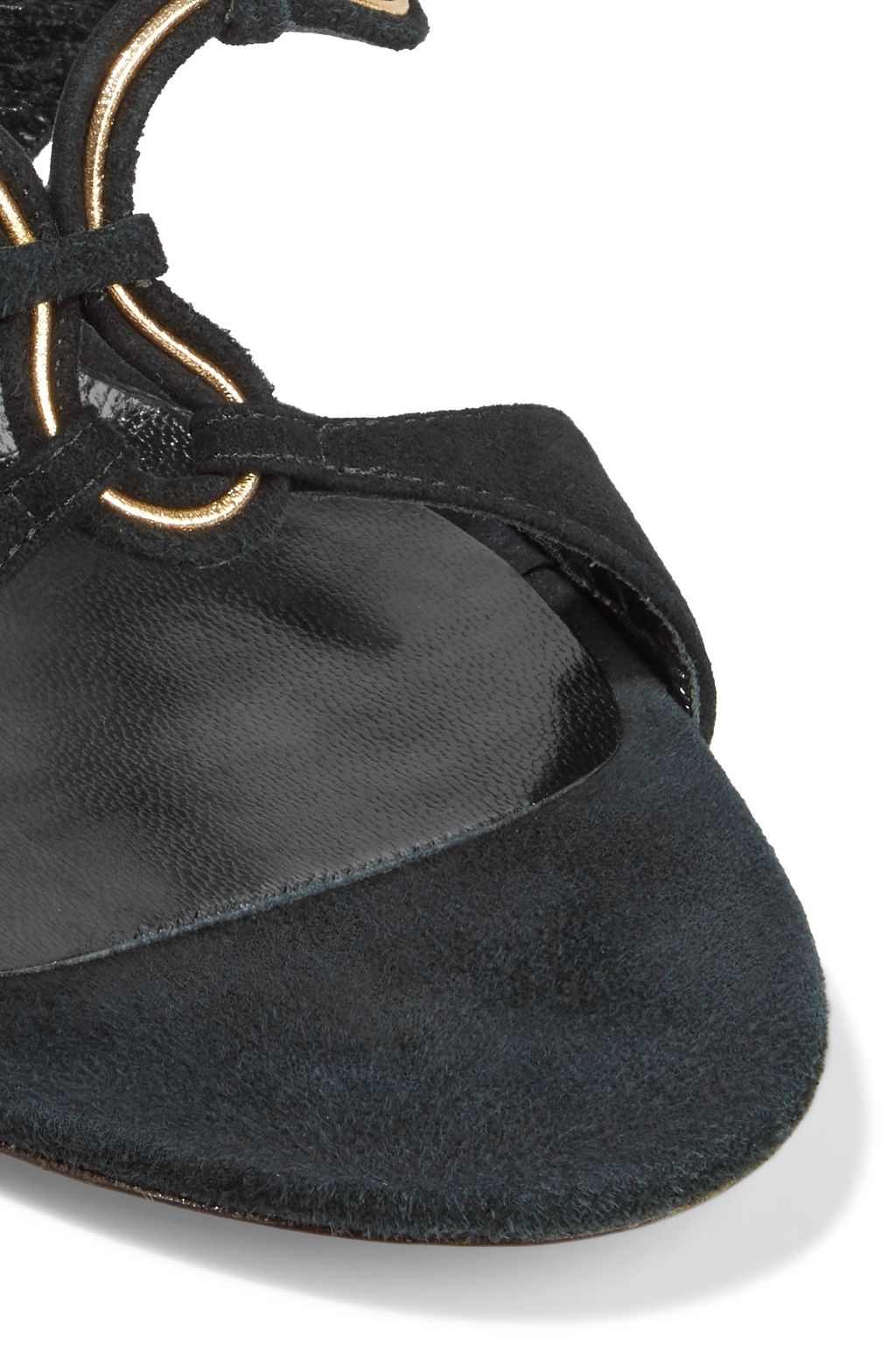 ETRO Metallic-trimmed suede sandals