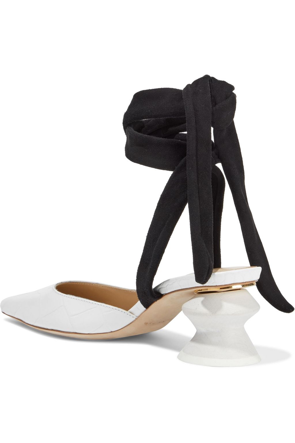 REJINA PYO Barbara croc-effect leather and suede pumps