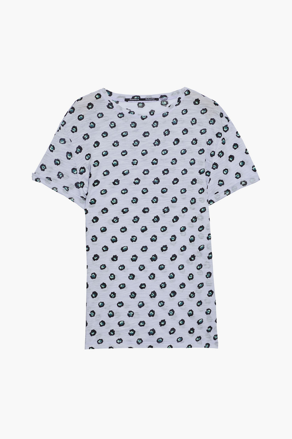 proenza schouler - printed slub cotton-jersey t-shirt - purple - m