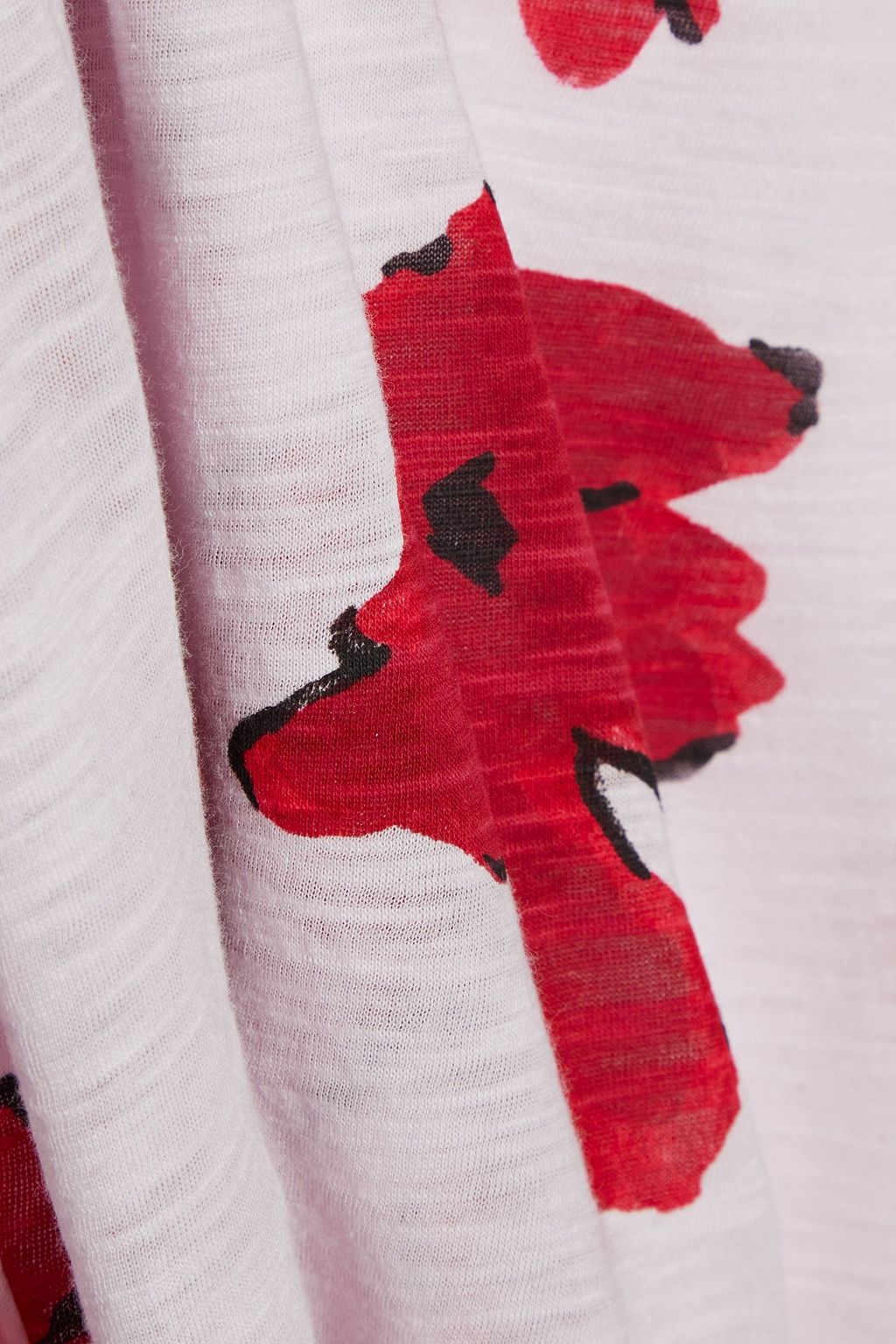 PROENZA SCHOULER Gathered printed slub cotton-jersey top