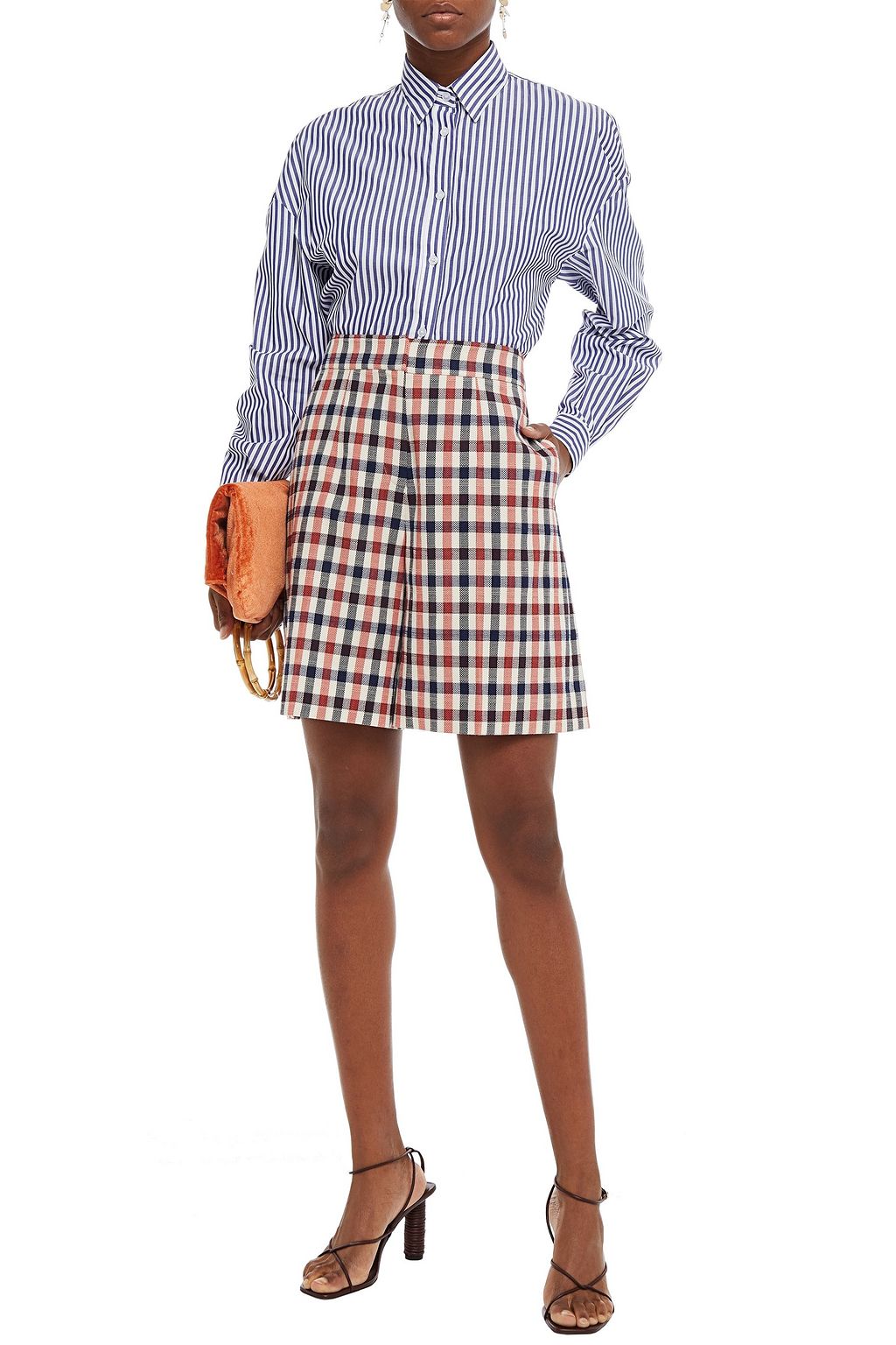 STELLA JEAN Striped cotton-poplin shirt