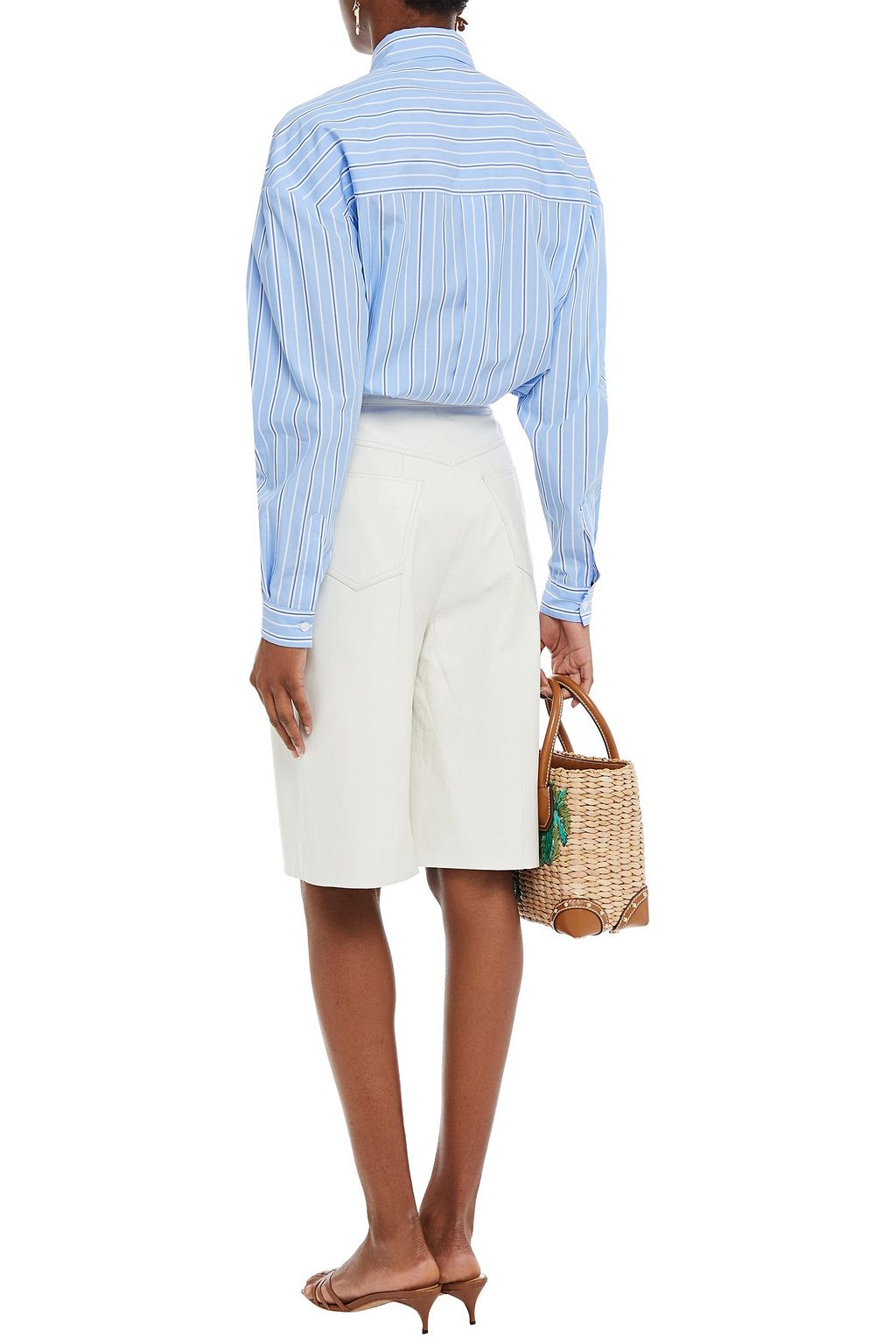 STELLA JEAN Striped cotton-poplin shirt