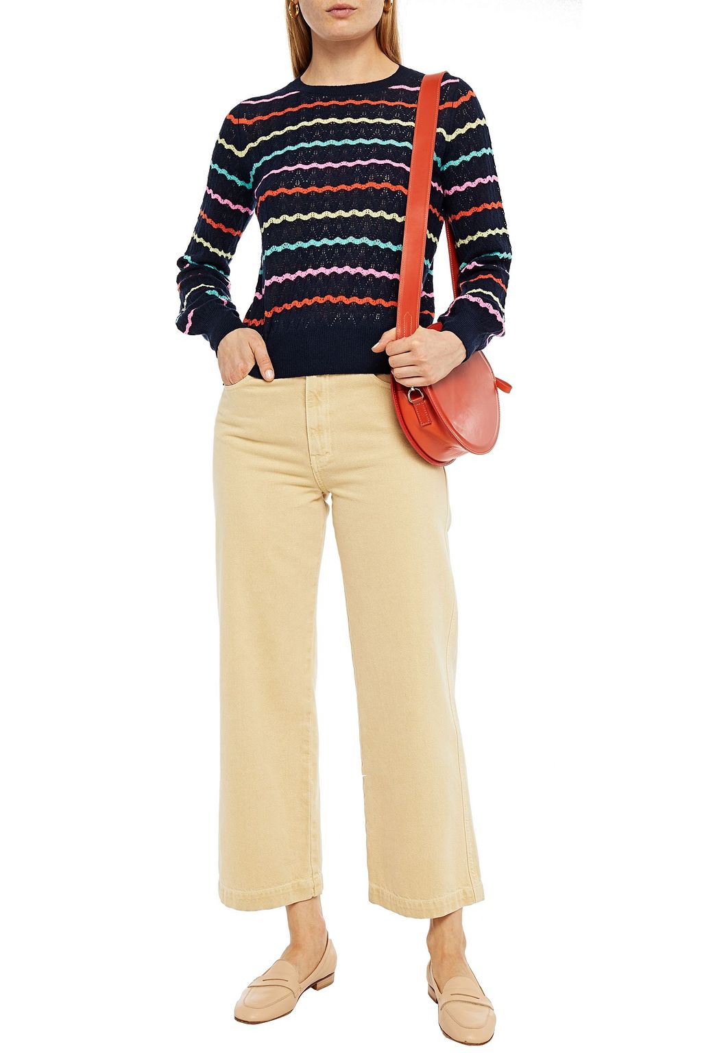 AUTUMN CASHMERE Pointelle-knit cashmere sweater