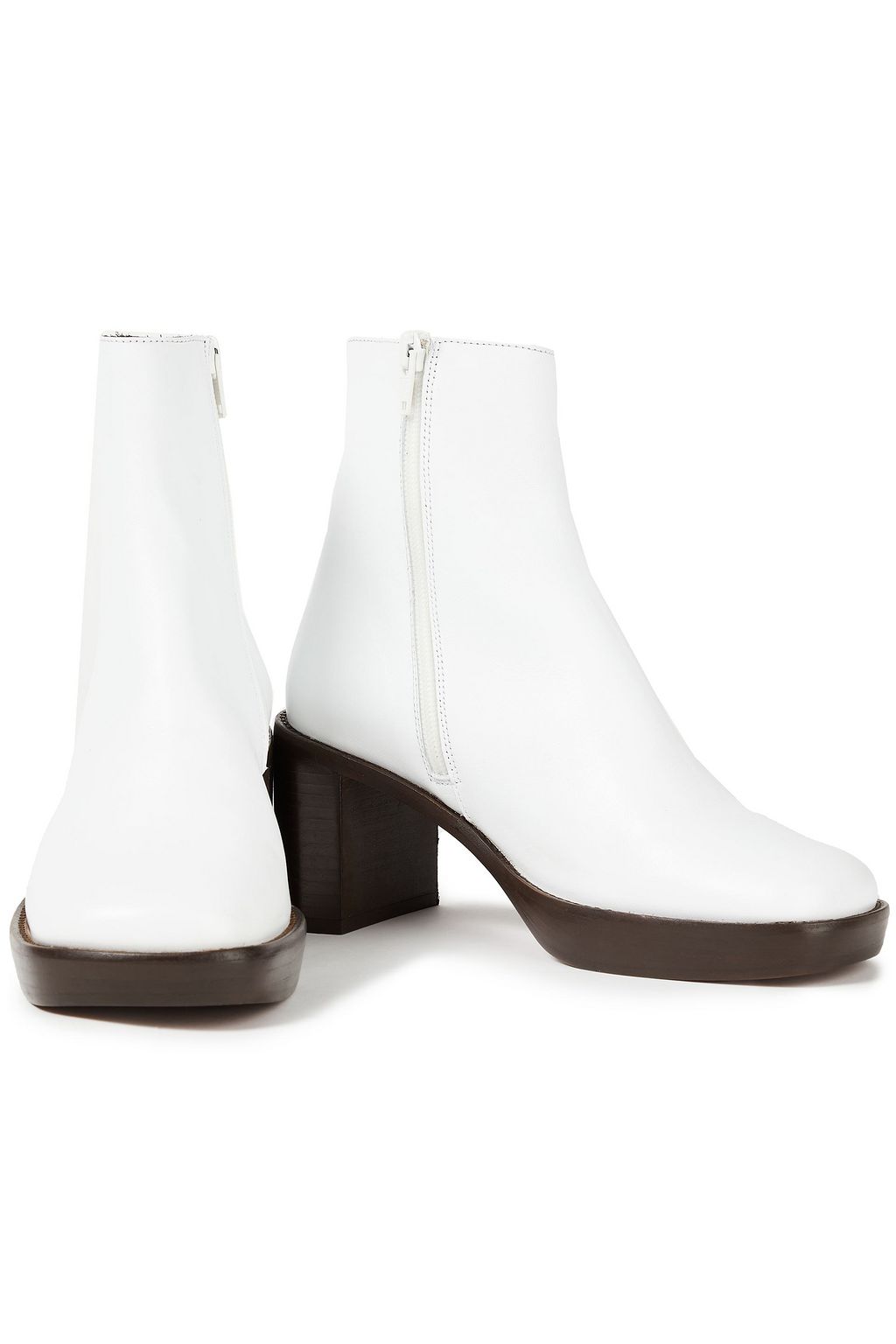 BY FAR Ellen leather platform ankle boots