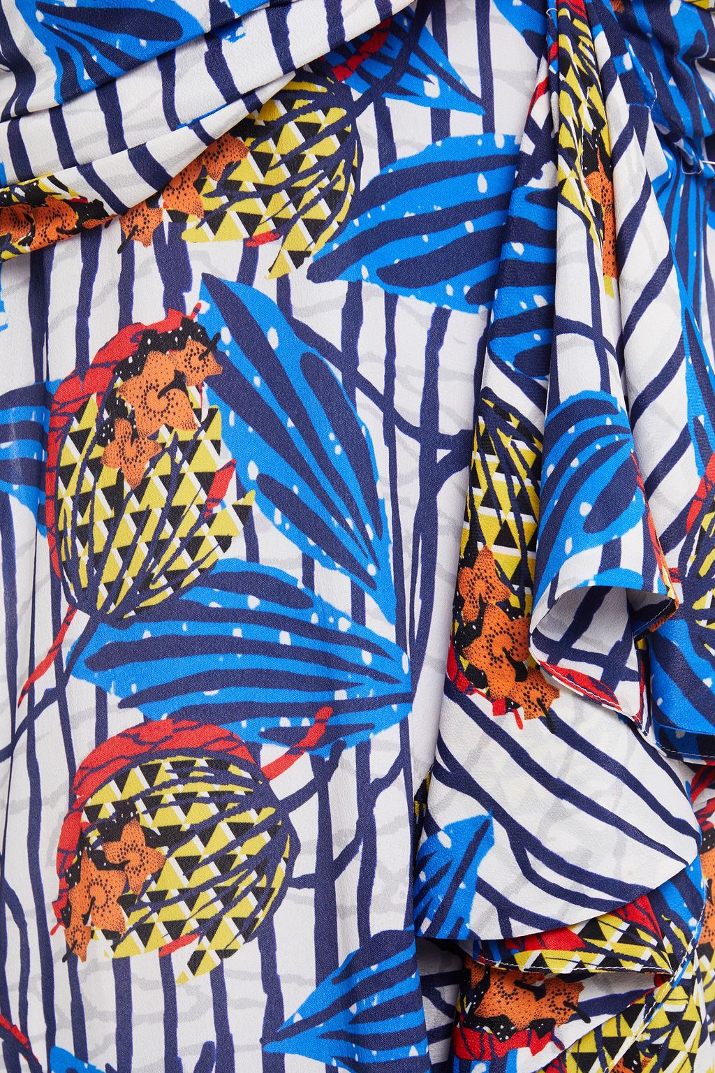 STELLA JEAN Draped printed crepe de chine maxi skirt