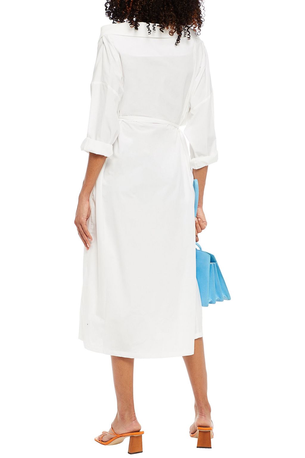 STELLA JEAN Printed cotton-poplin midi wrap dress
