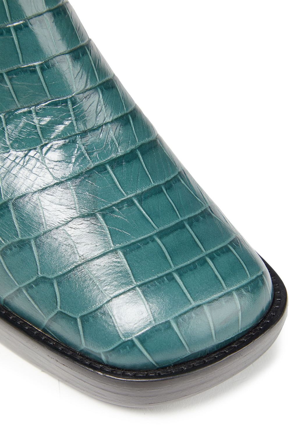 BY FAR Ellen croc-effect leather ankle boots
