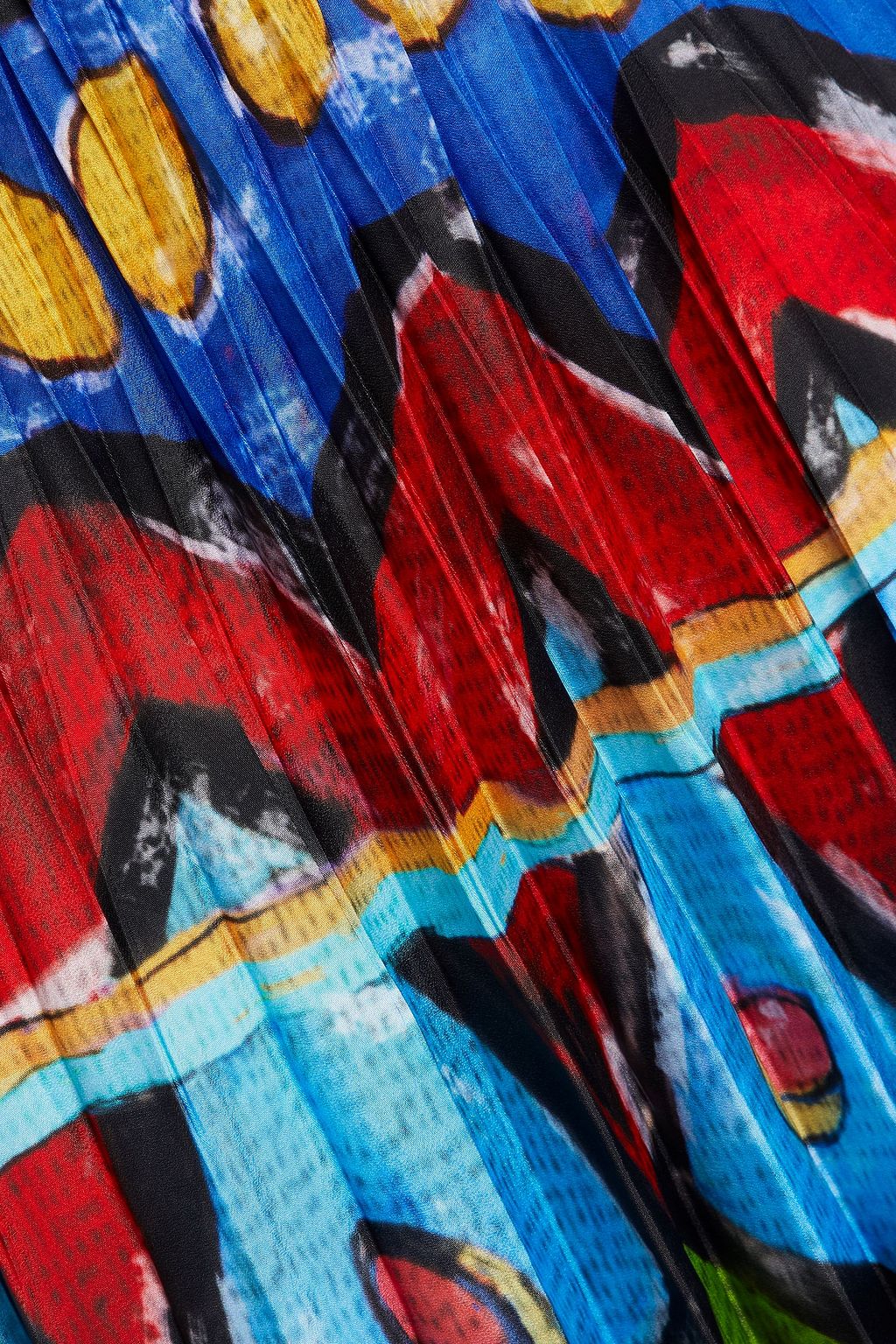 STELLA JEAN Pleated printed satin-crepe midi skirt
