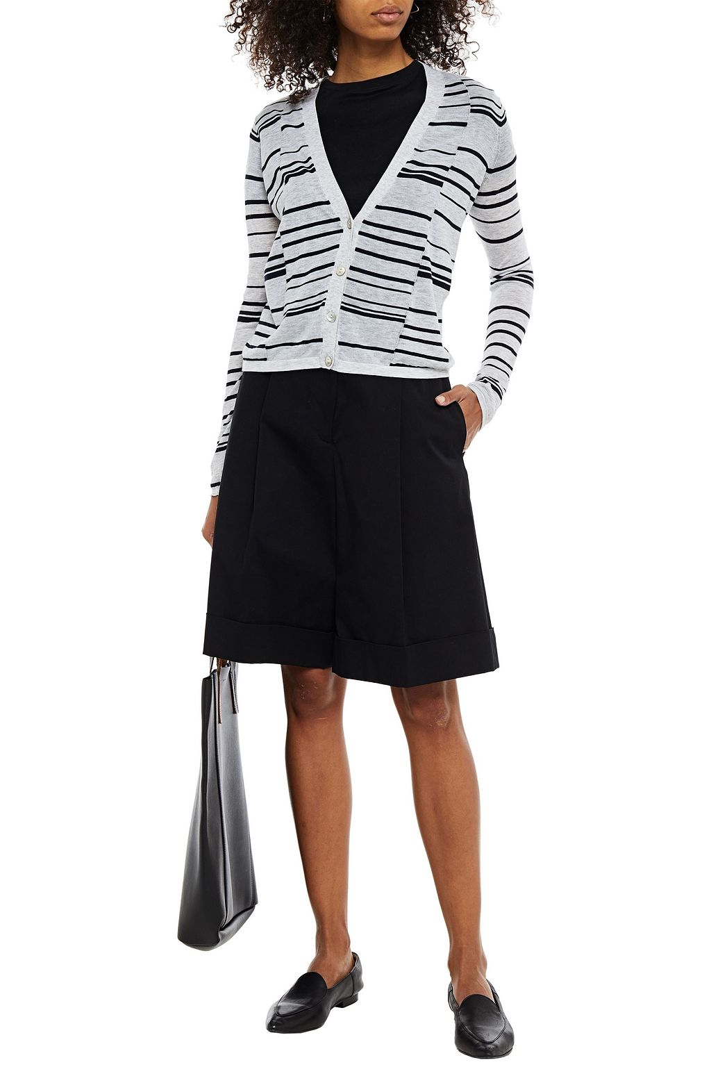 COTTON BY AUTUMN CASHMERE Striped cotton cardigan