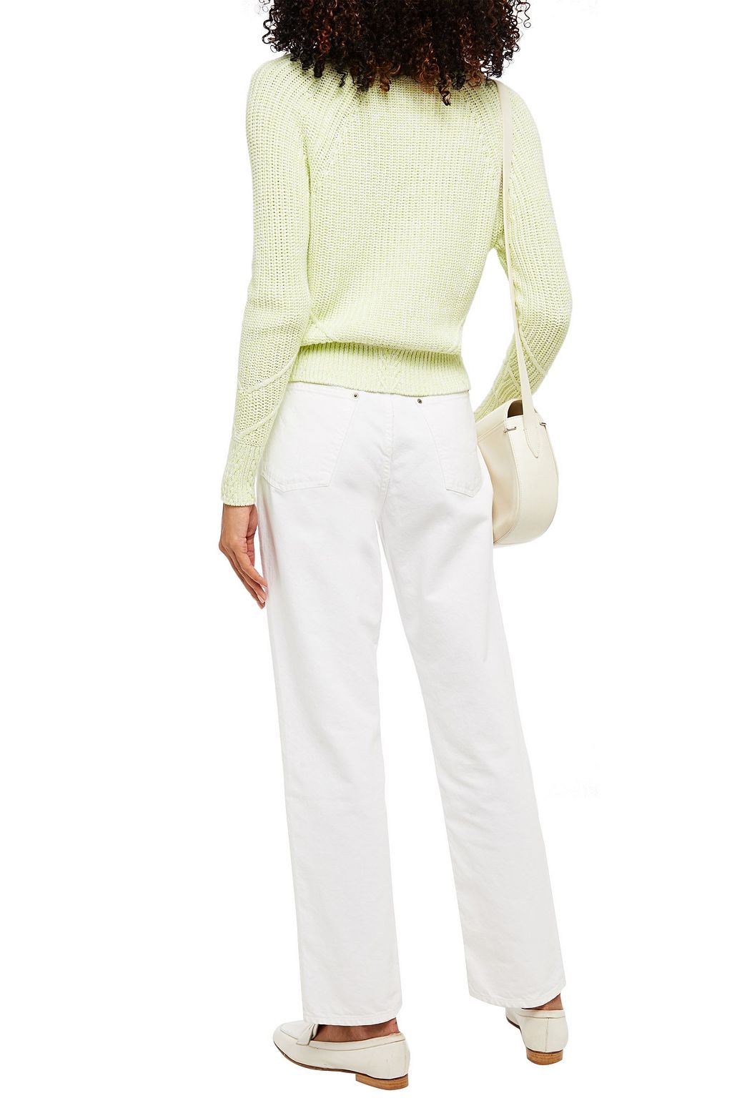 COTTON BY AUTUMN CASHMERE Ribbed mélange cotton sweater