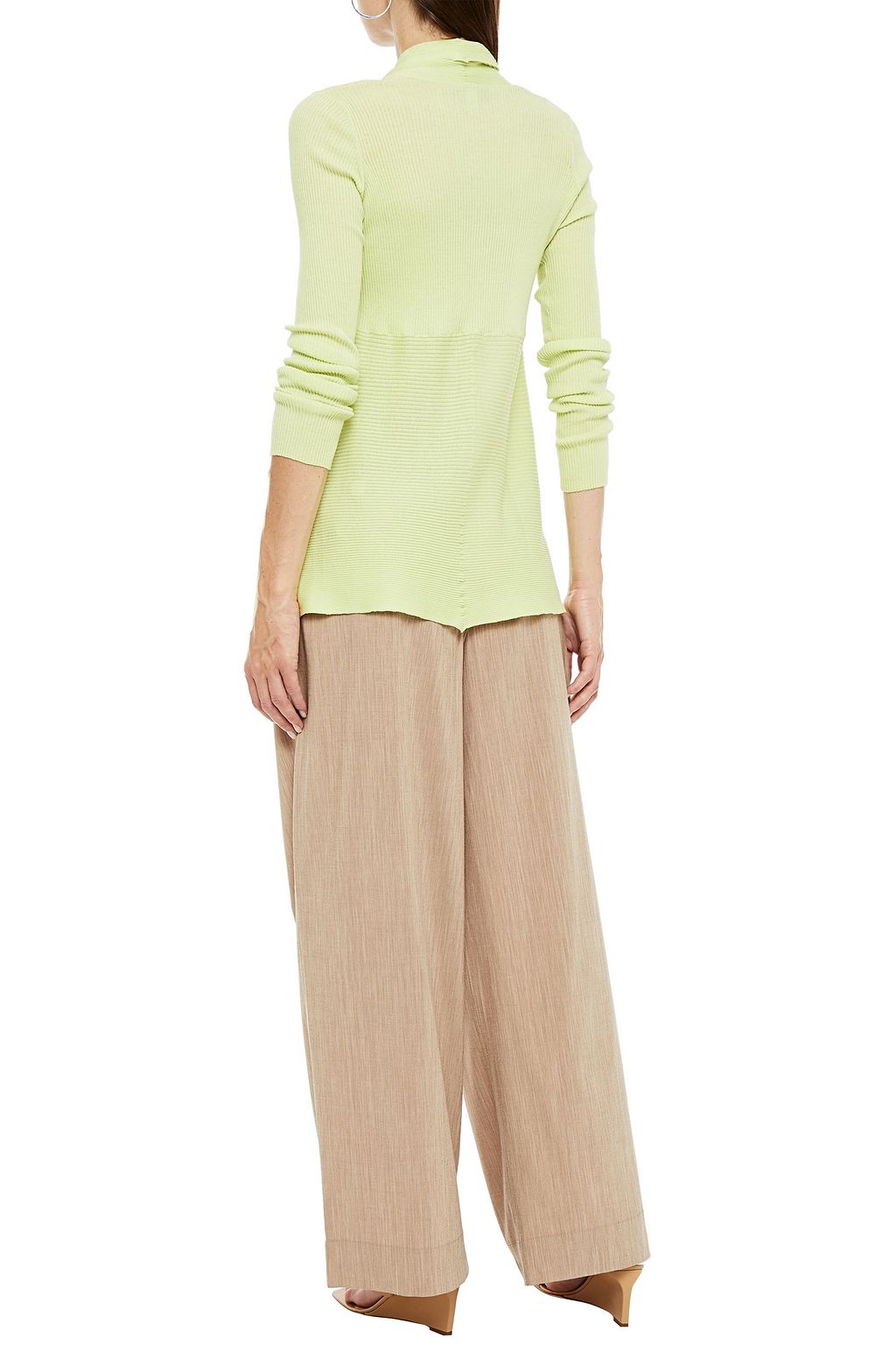 COTTON BY AUTUMN CASHMERE Draped ribbed cotton cardigan