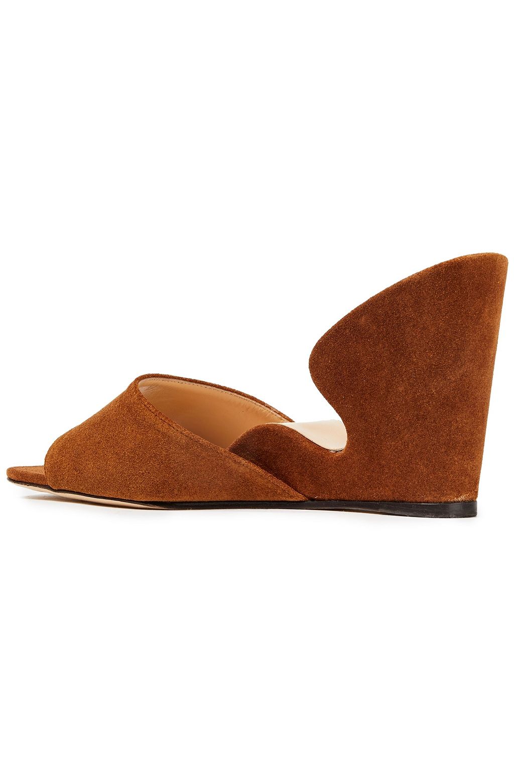 BY FAR Greta suede wedge sandals