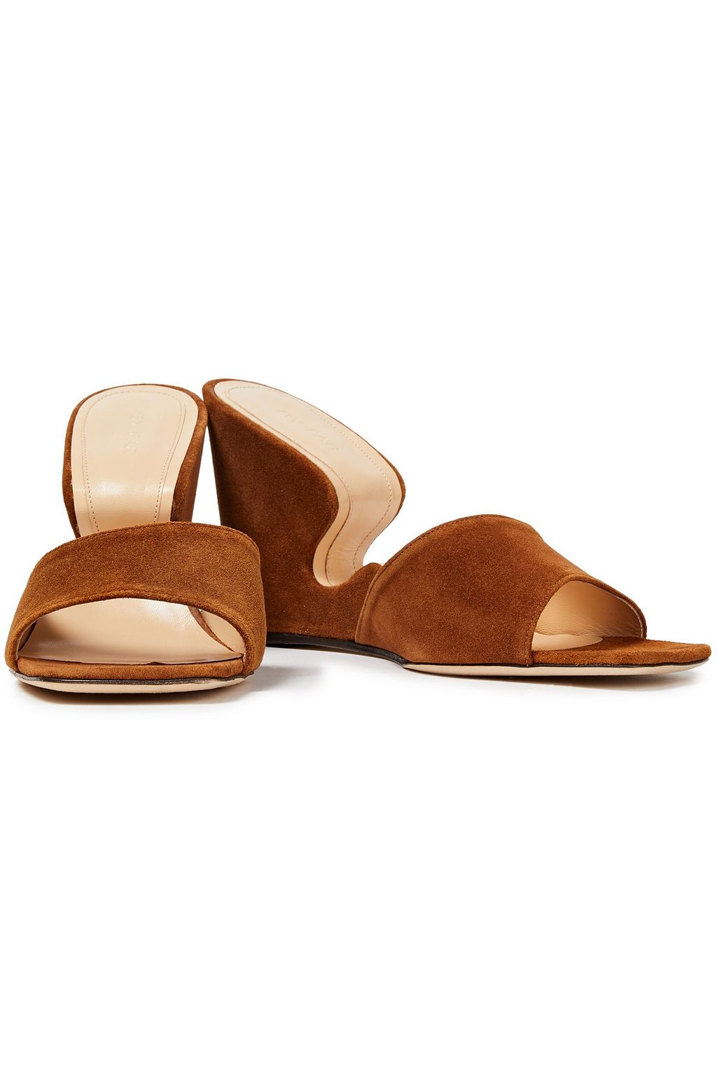 BY FAR Greta suede wedge sandals