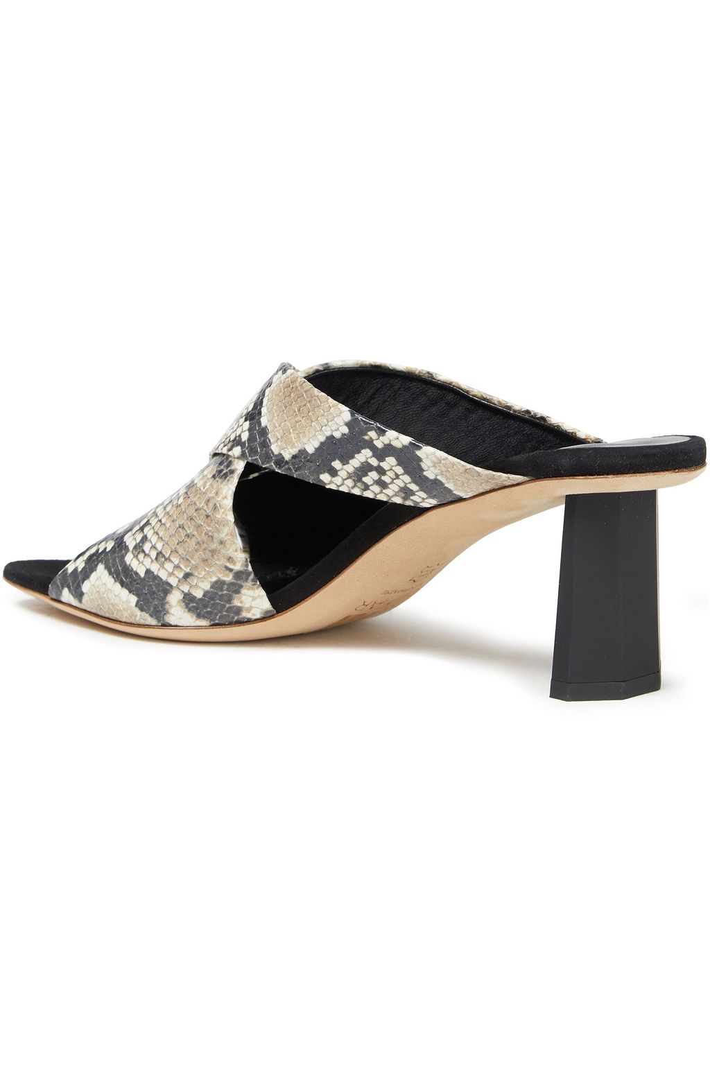 BY FAR Jaz snake-effect leather mules