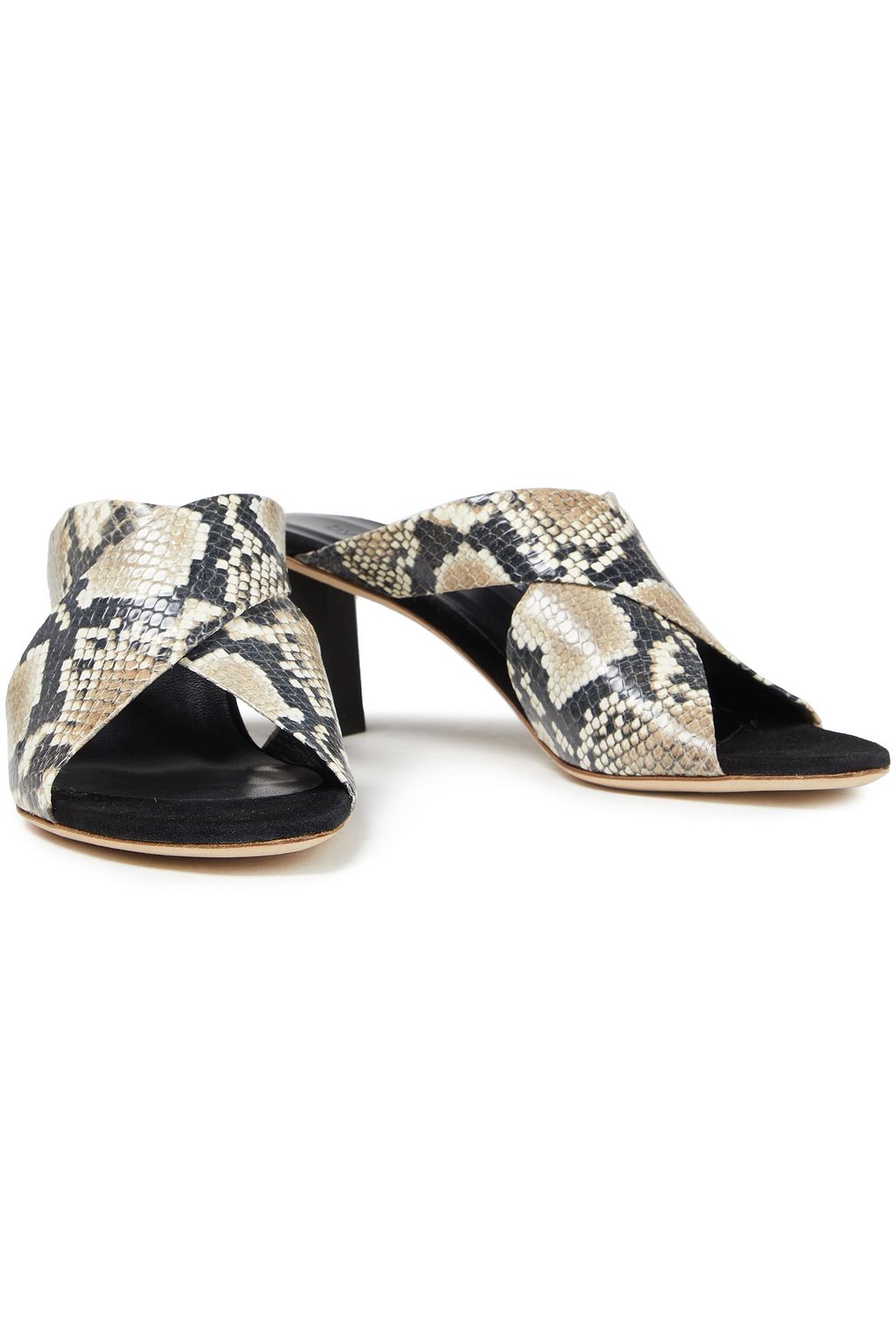 BY FAR Jaz snake-effect leather mules
