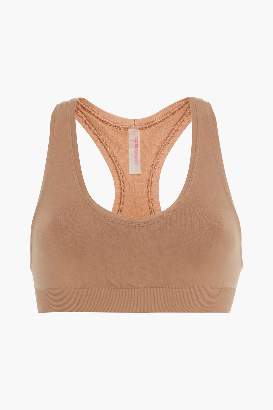 Commando Stretch-jersey Sports Bra In Brown