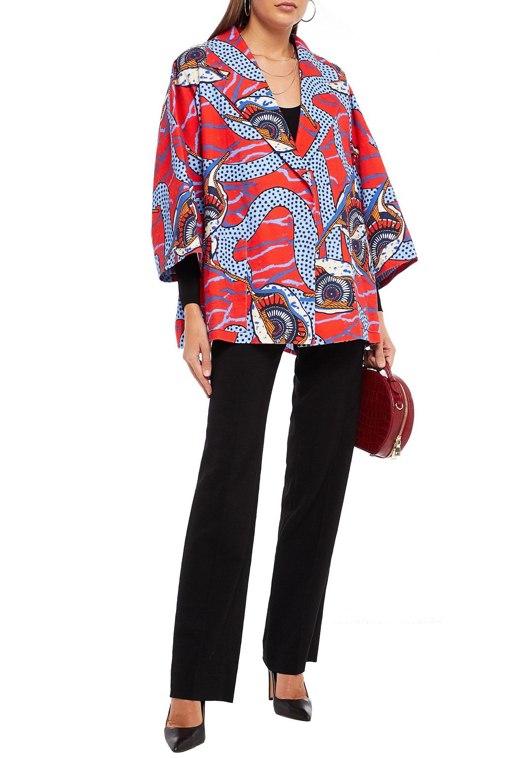 STELLA JEAN Oversized printed cotton-blend canvas jacket