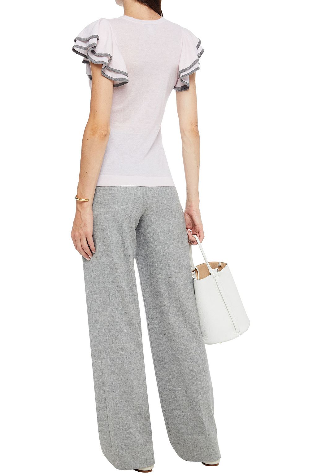 AUTUMN CASHMERE Ruffled cashmere top