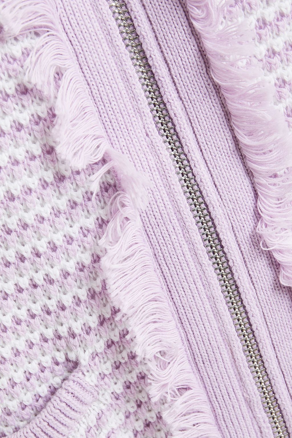 COTTON BY AUTUMN CASHMERE Frayed crochet-knit cotton jacket
