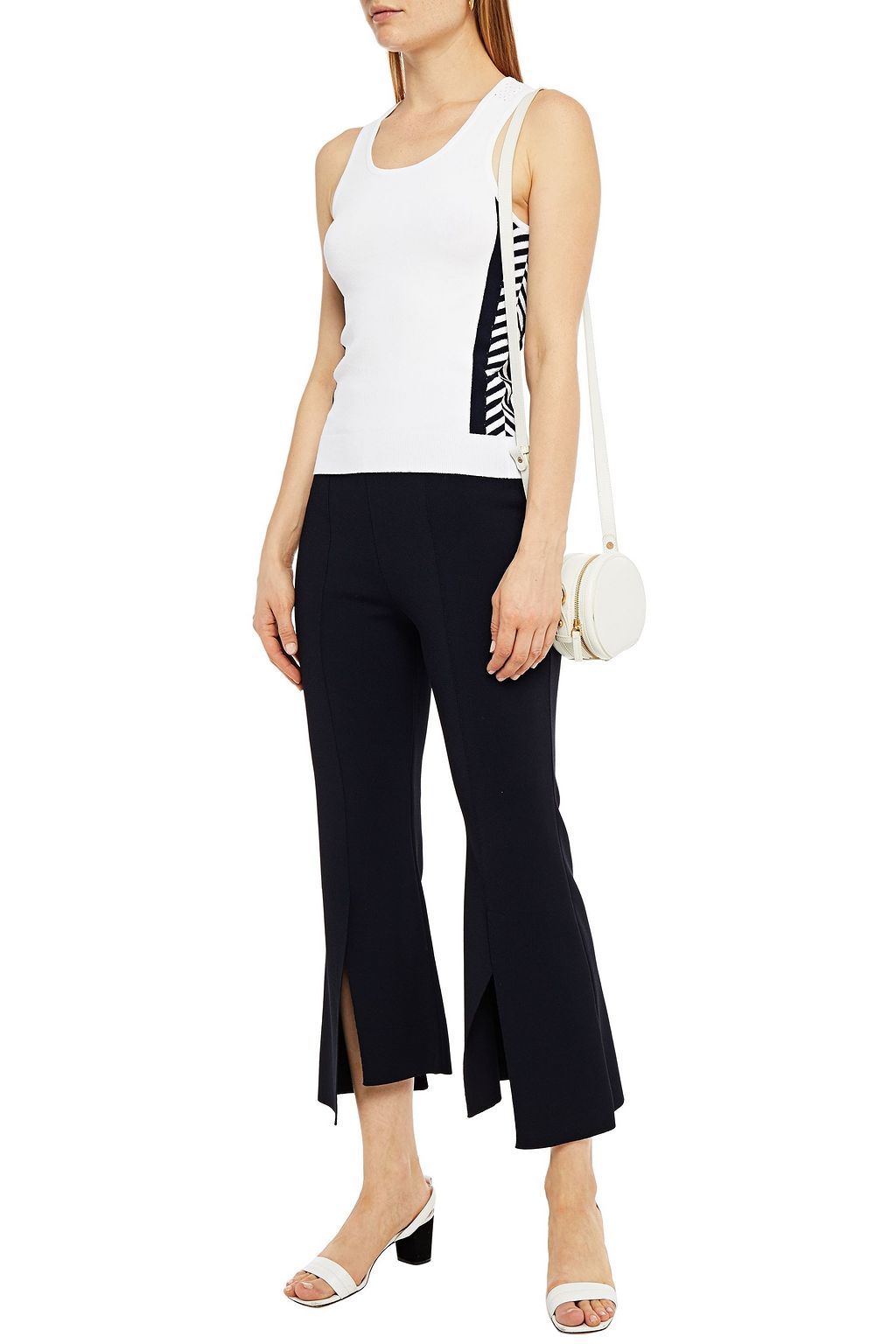 AUTUMN CASHMERE Pointelle-trimmed knitted tank