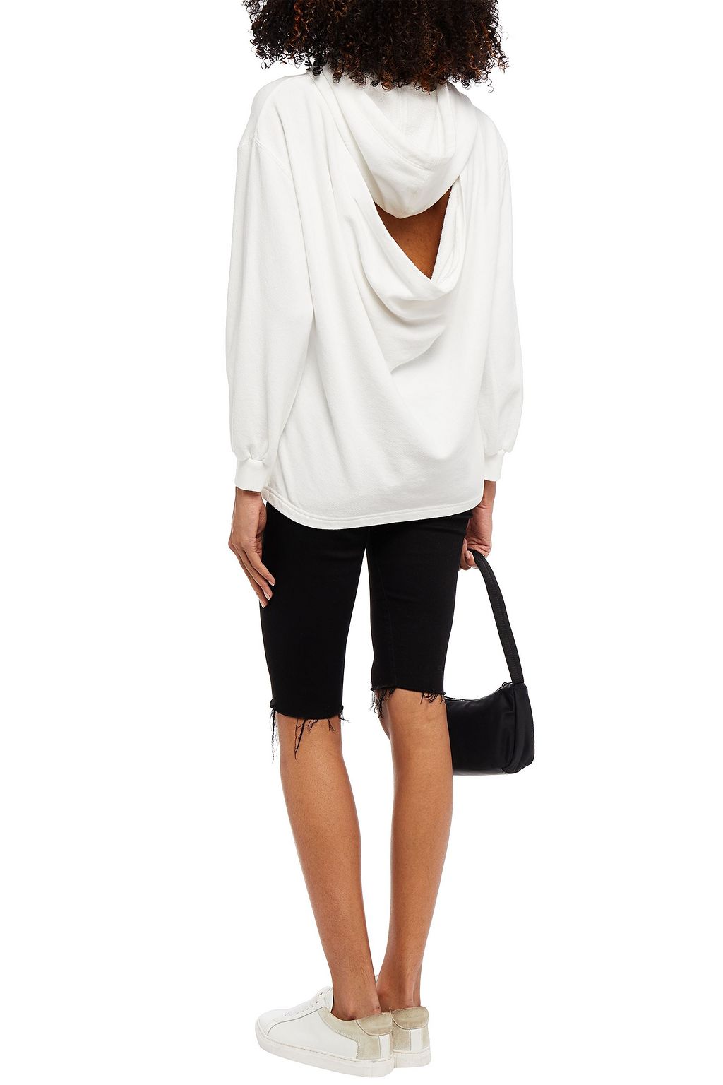 ALICE + OLIVIA Elaine cutout draped French cotton-blend terry hoodie