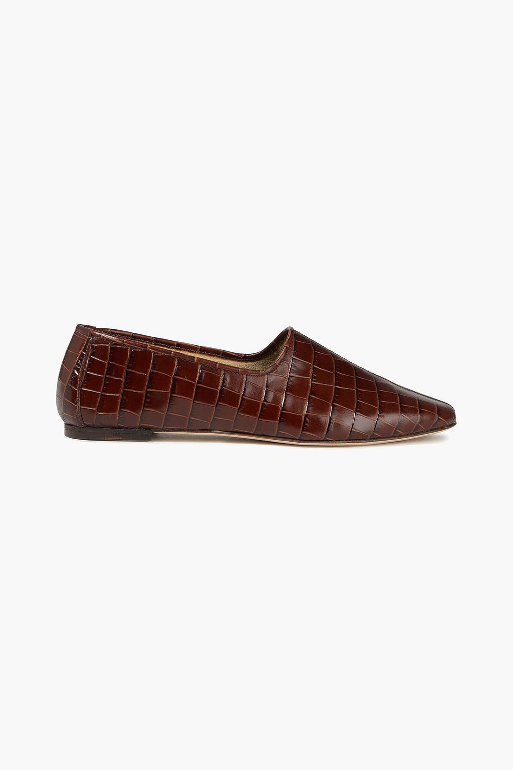 croc effect leather loafers