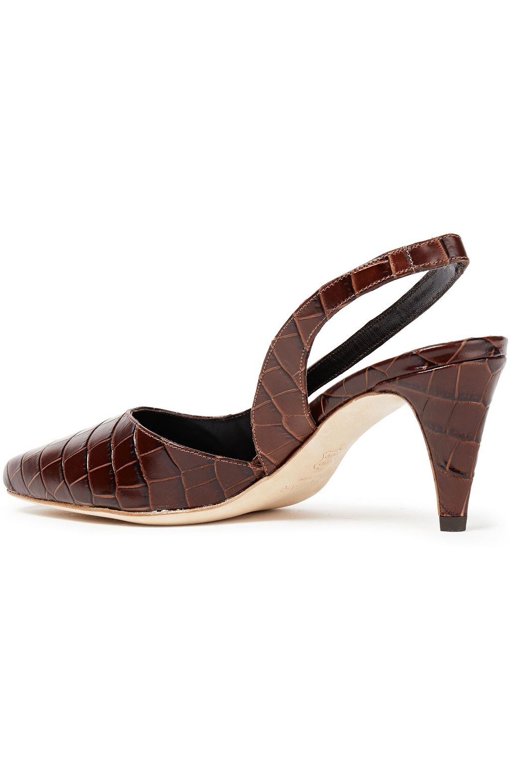BY FAR Lauren croc-effect leather slingback pumps