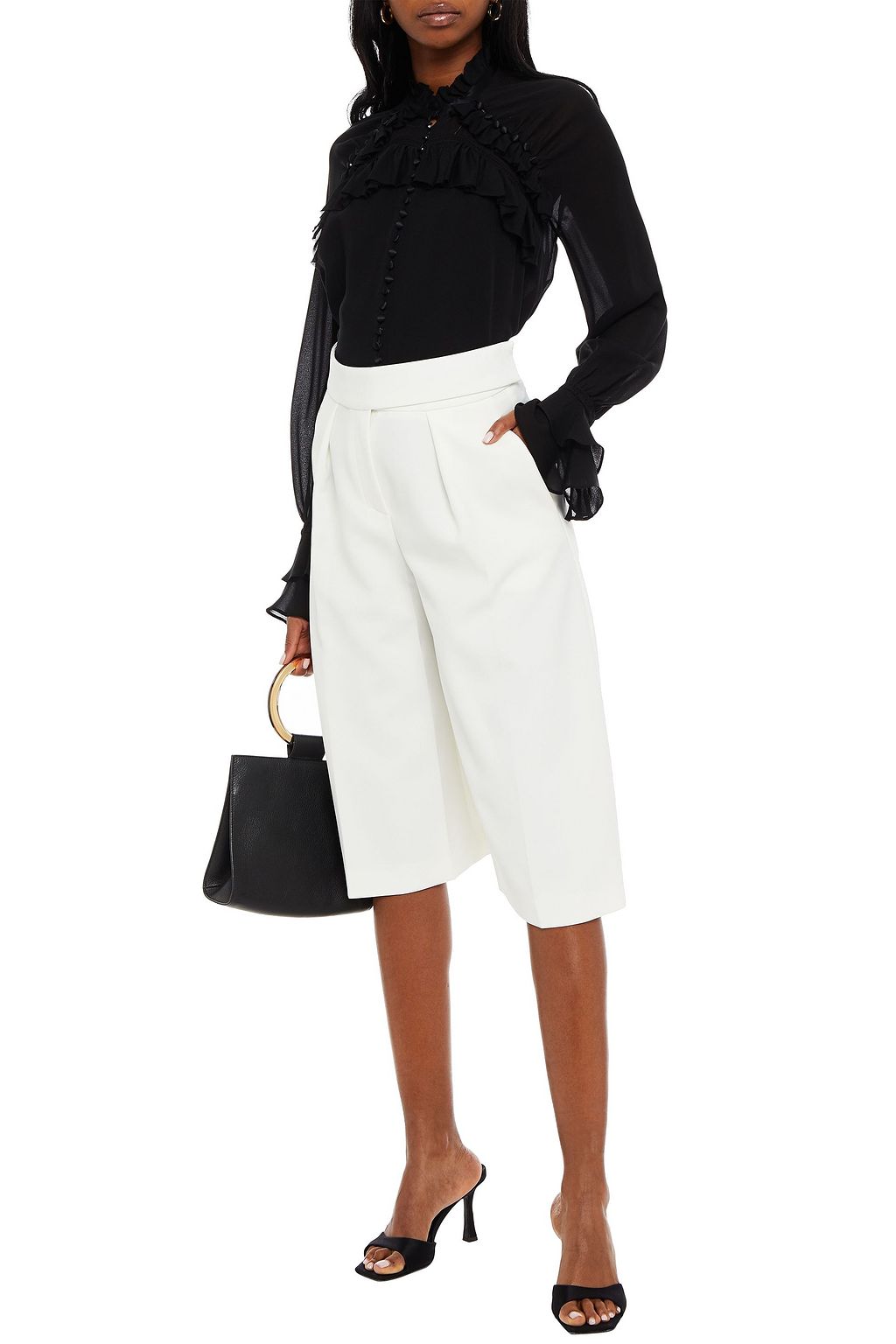 ALEXANDRE VAUTHIER Pleated crepe culottes