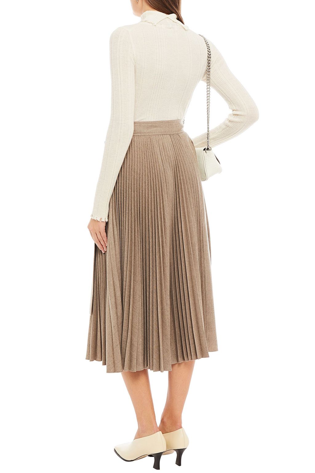 LVIR Distressed ribbed-knit turtleneck sweater