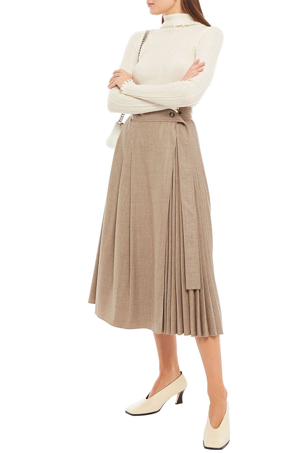 LVIR Distressed ribbed-knit turtleneck sweater