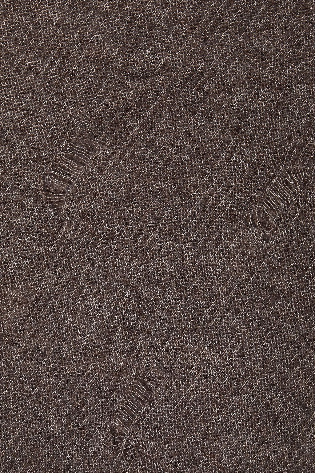 AUTUMN CASHMERE Distressed mélange cashmere and silk-blend scarf