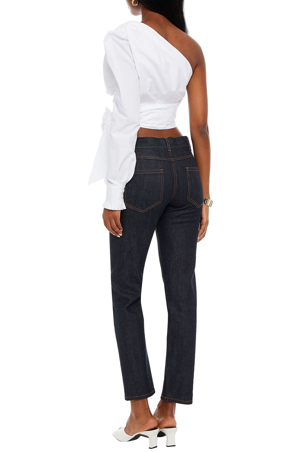 ALEXANDRE VAUTHIER One-shoulder cotton-poplin top