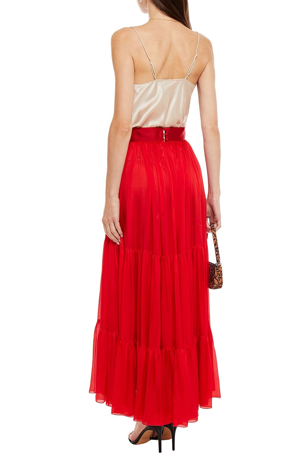 ALEXANDRE VAUTHIER Gathered silk-charmeuse maxi skirt