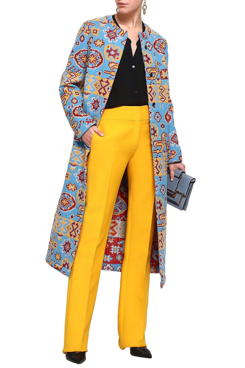 VALENTINO GARAVANI Metallic cotton-blend jacquard coat