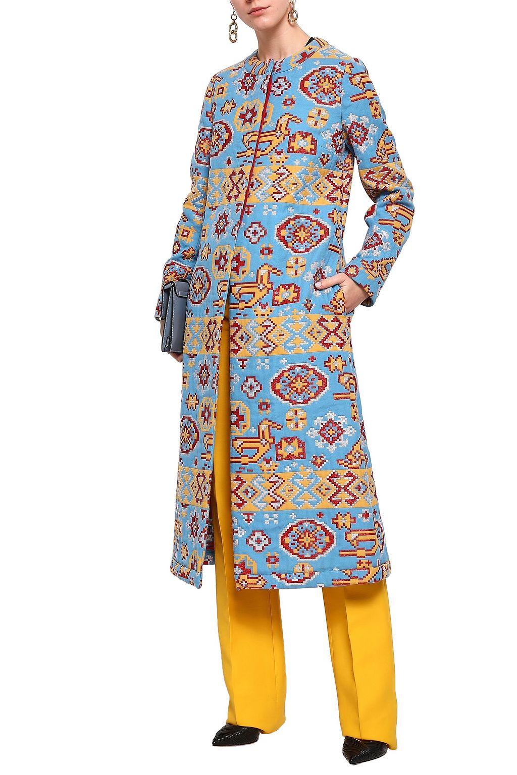 VALENTINO GARAVANI Metallic cotton-blend jacquard coat