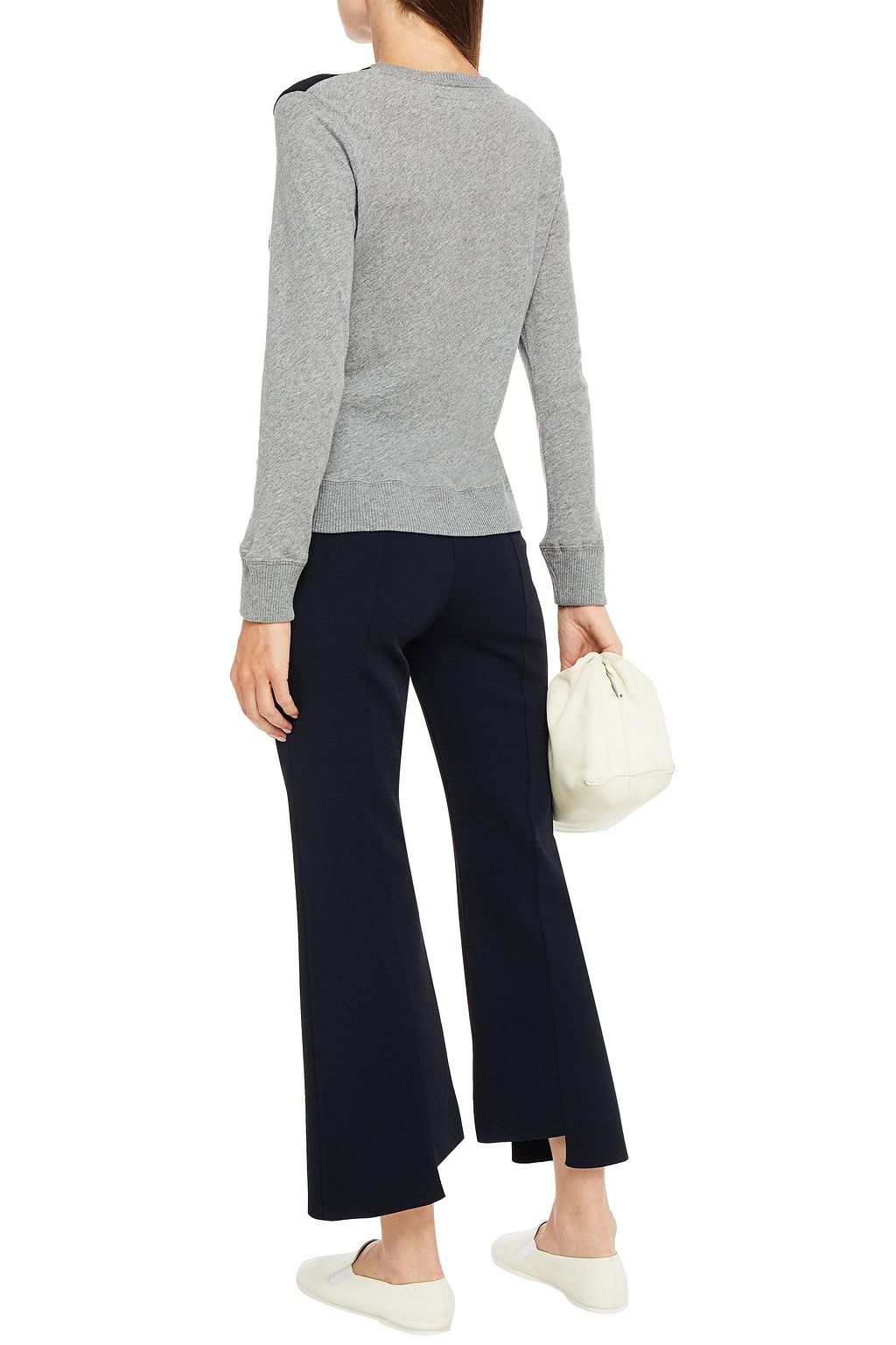 ENZA COSTA Tie-dyed French Tencel, silk and cashmere-blend sweatshirt