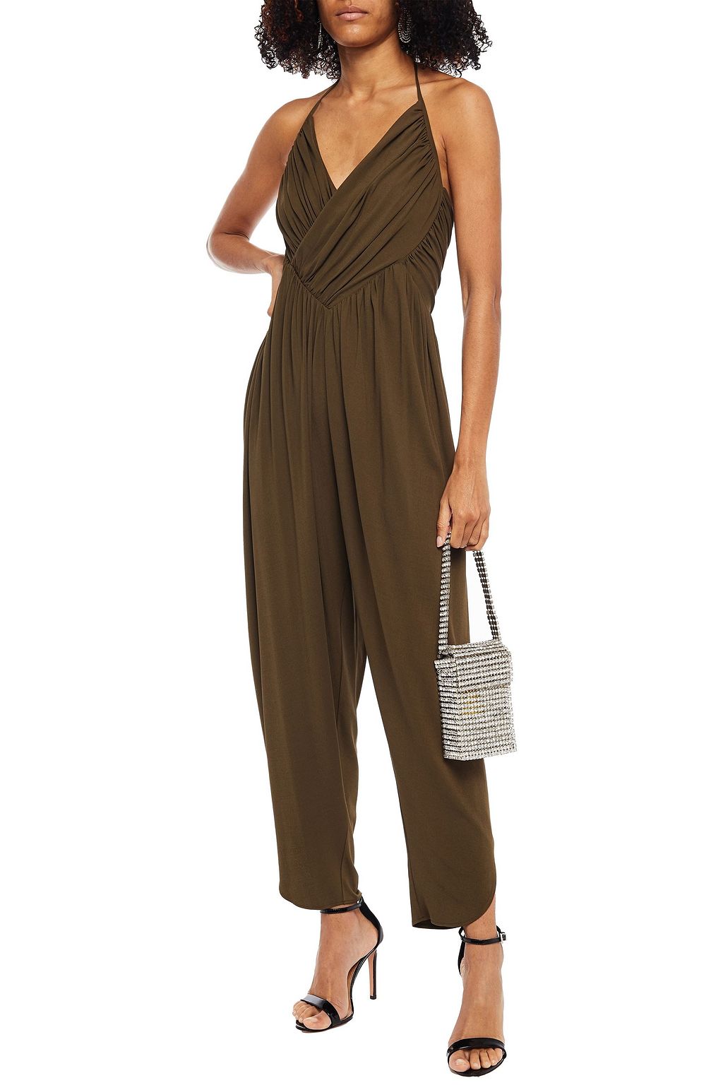ALEXANDRE VAUTHIER Wrap-effect ruched stretch-crepe jumpsuit