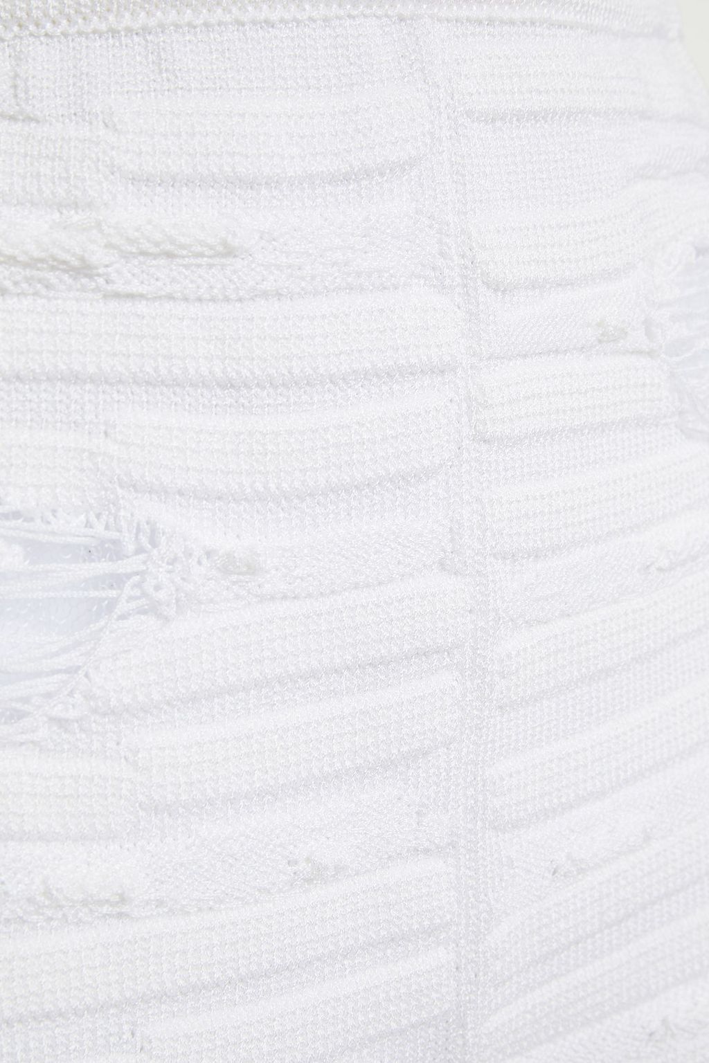 BALMAIN Shorts aus Jacquard-Strick in Distressed-Optik mit Zierknöpfen