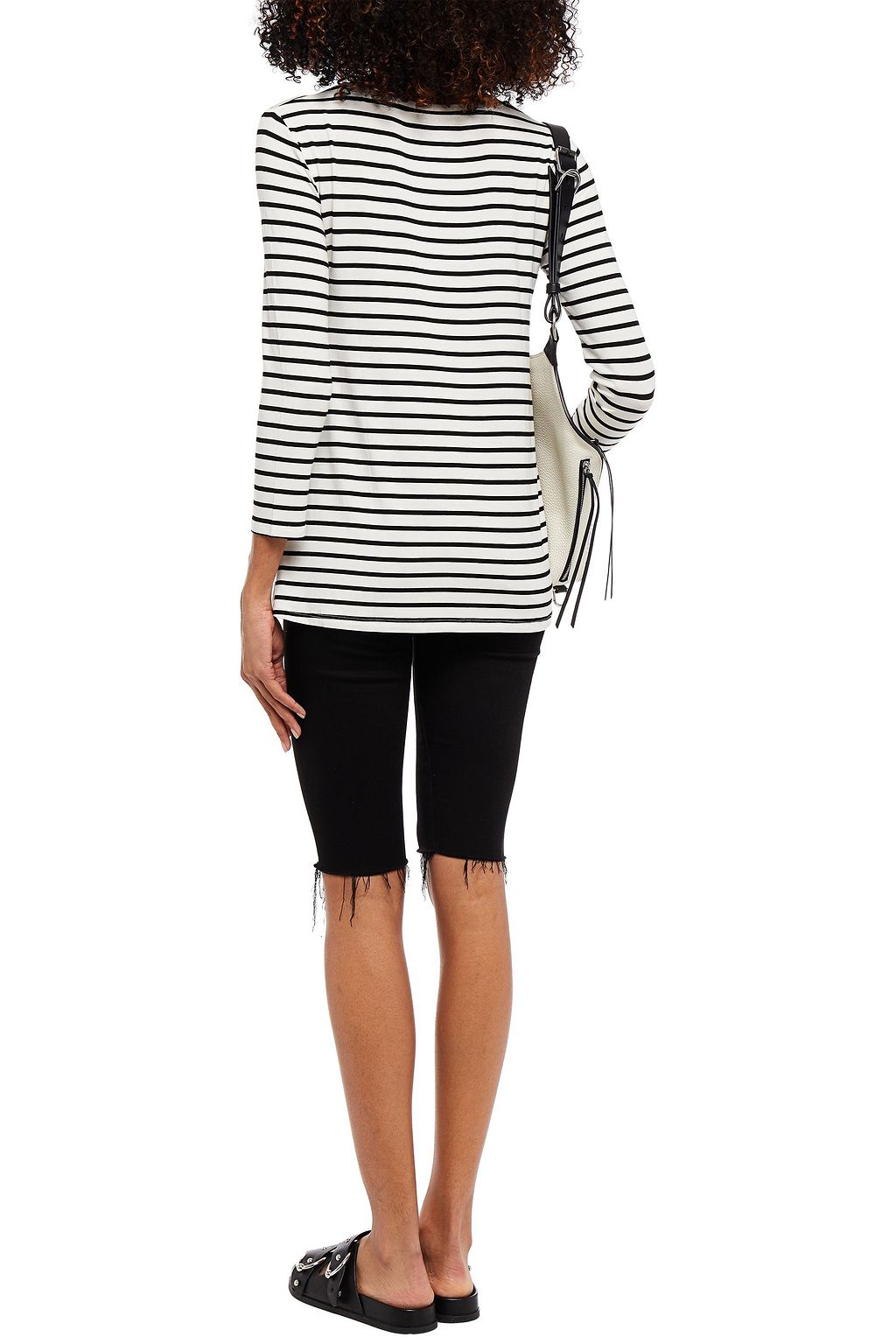 MAJESTIC FILATURES Striped stretch-jersey top