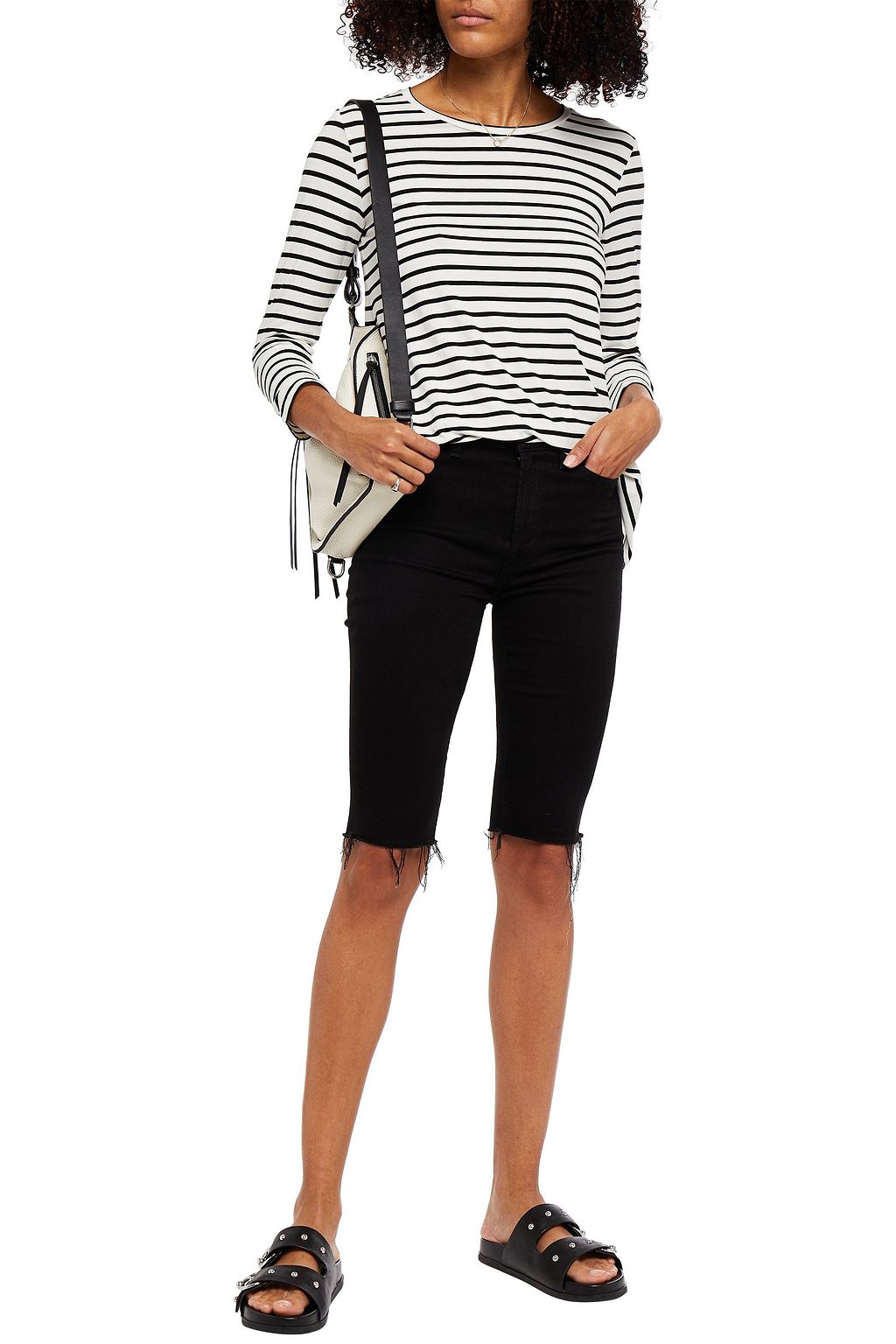 MAJESTIC FILATURES Striped stretch-jersey top