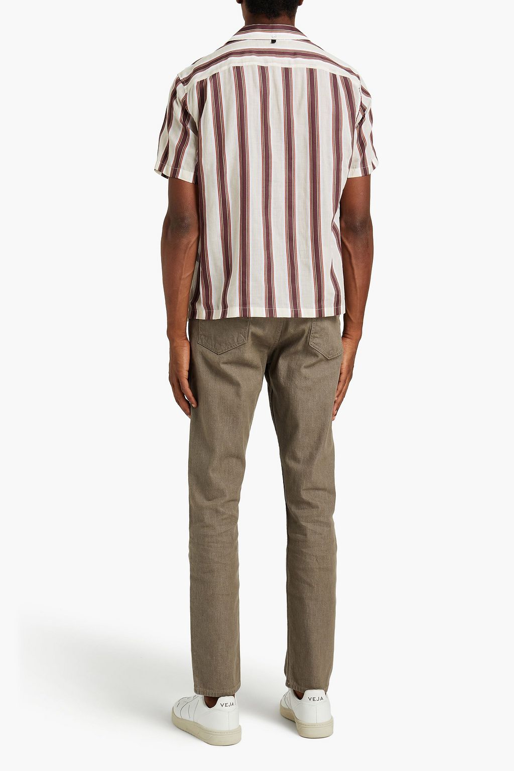 RAG & BONE Japanese Avery striped cotton-blend gauze shirt
