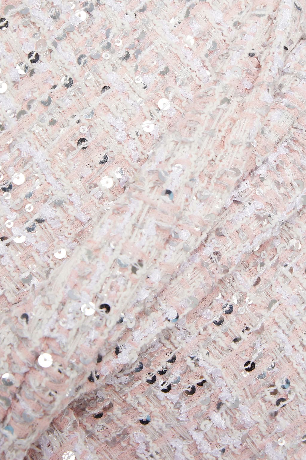 BALMAIN Asymmetric belted embellished tweed mini skirt