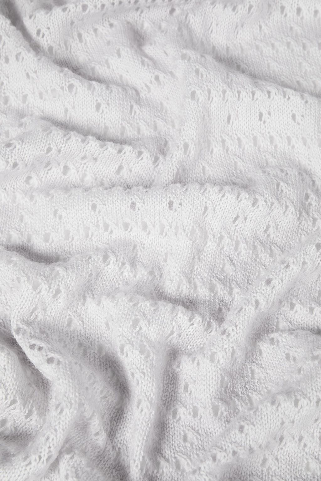 JAMES PERSE Pointelle-knit wool and cashmere-blend scarf