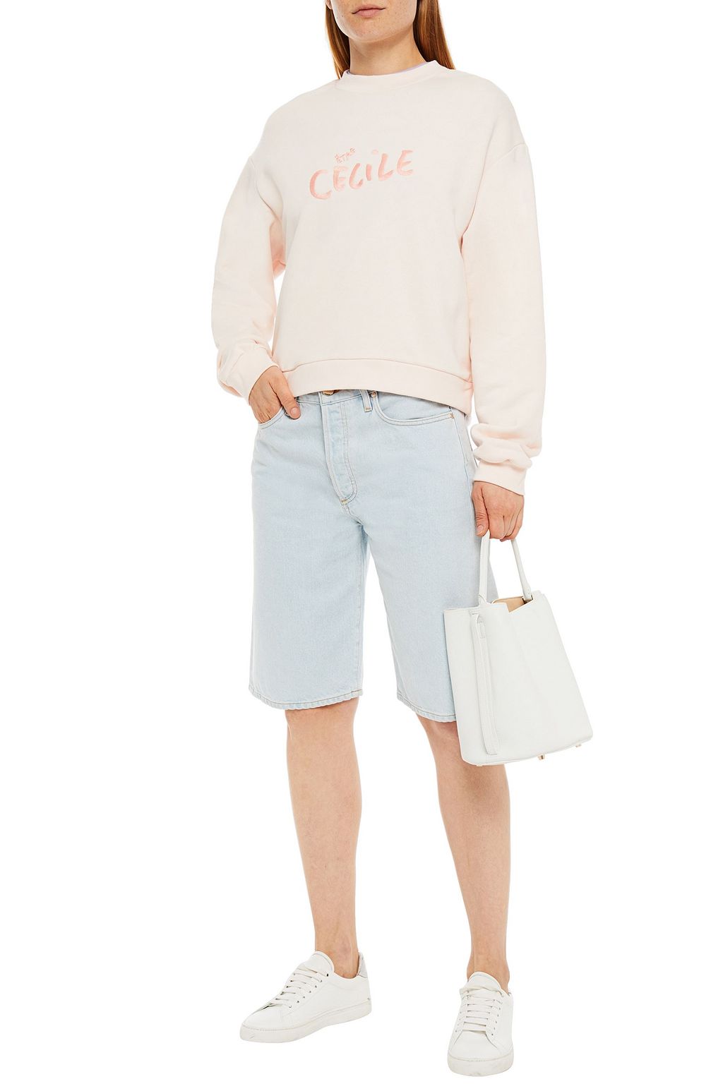 ÊTRE CÉCILE Embroidered French cotton-terry sweatshirt