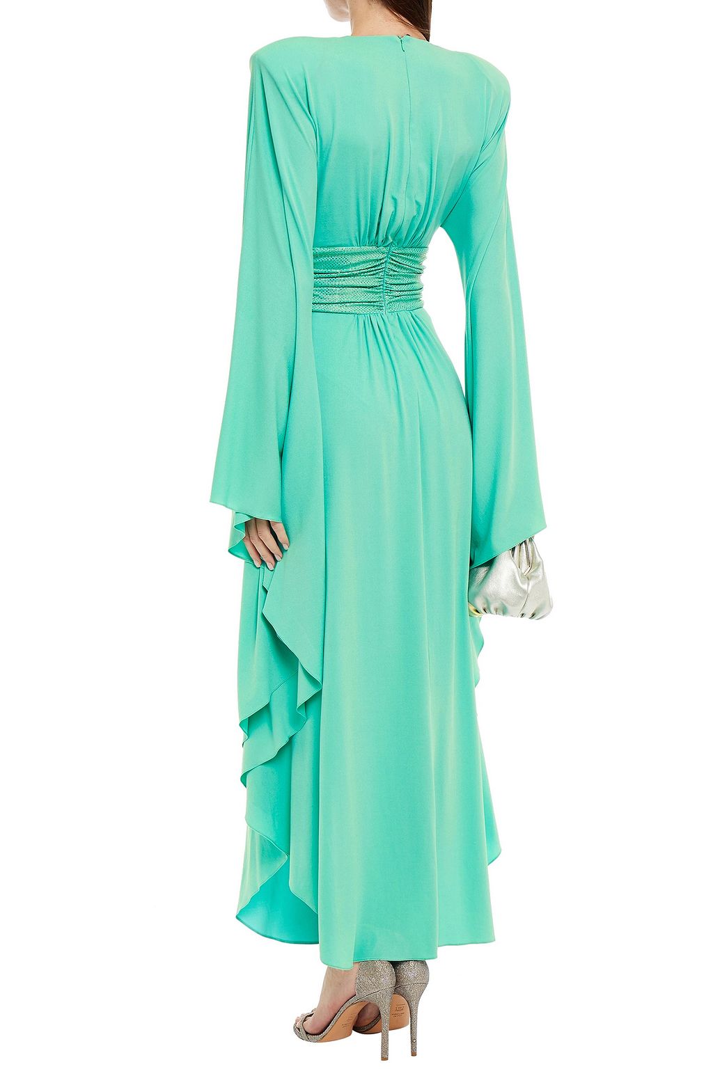 ALEXANDRE VAUTHIER Embellished ruched stretch-crepe maxi dress