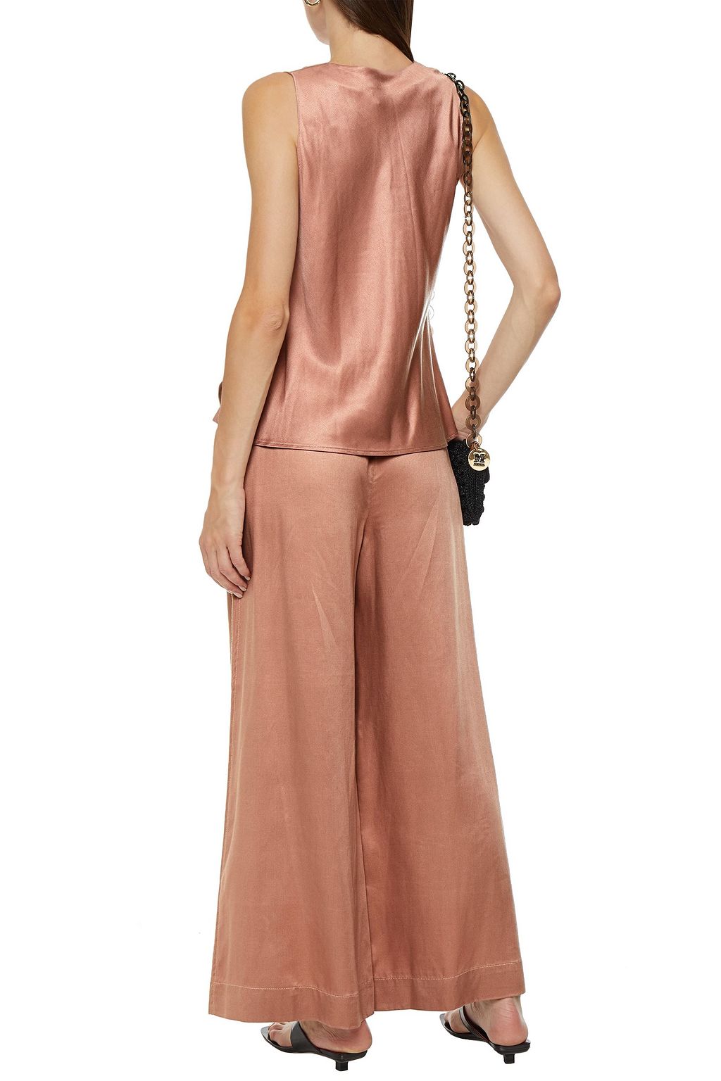 BONDI BORN Lyocell-twill wide-leg pants