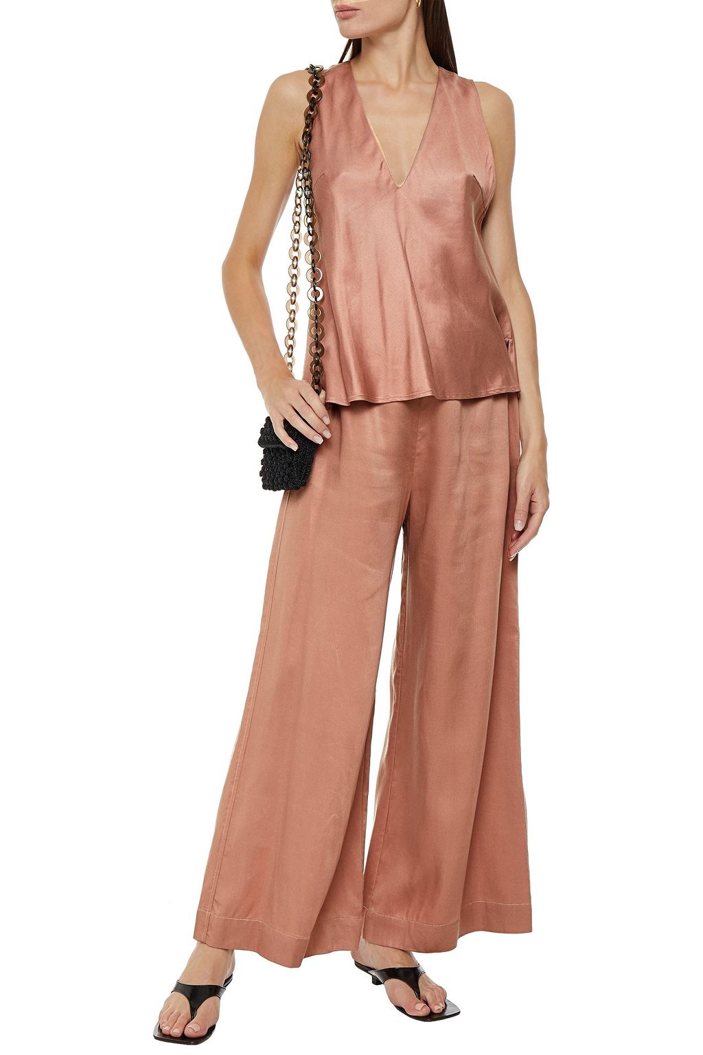 BONDI BORN Lyocell-twill wide-leg pants
