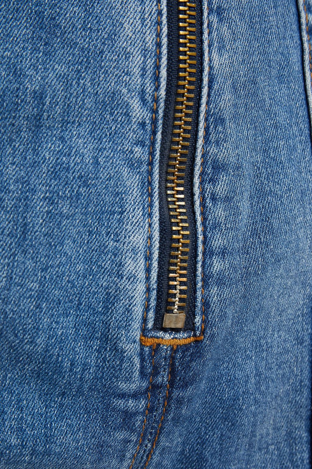 SIMKHAI Zip-detailed high-rise straight-leg jeans