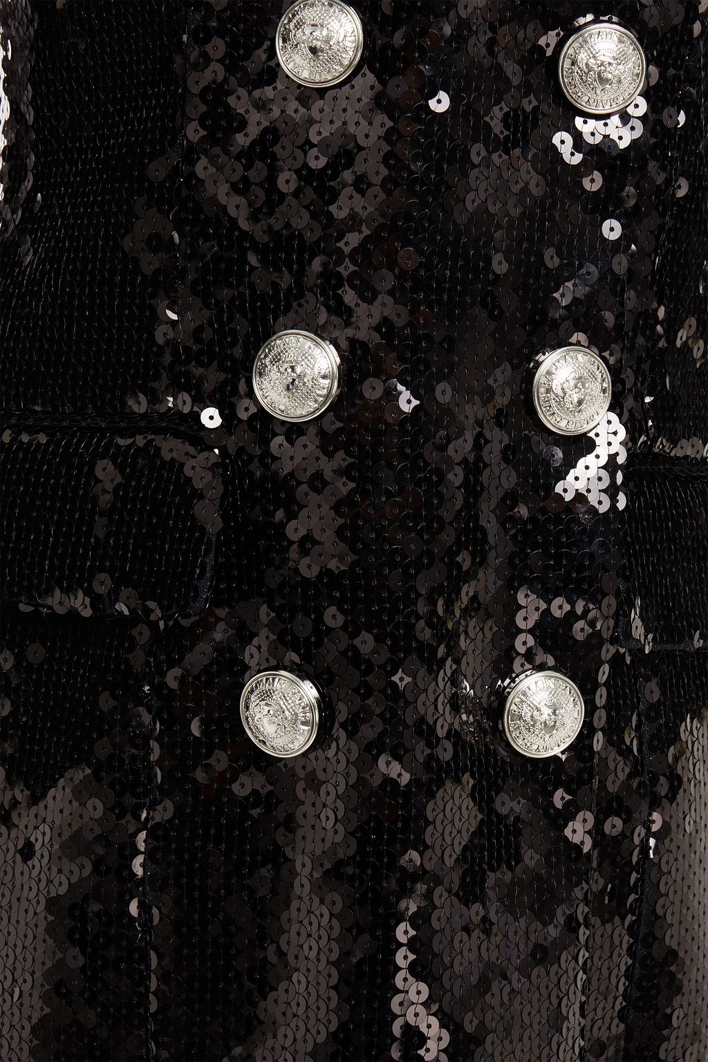 BALMAIN Sequined mesh mini wrap dress